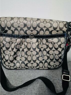 Coach Signature Coated Canvas Diaper Bag/Laptop Bag